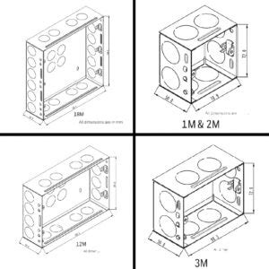 legrand metal boxes sizes|modular box size list.